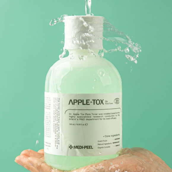 Пилинг‑тонер с ферментированными экстрактами MEDIPEEL⁺ Apple‑Tox Pore Toner (500мл) | Ecoplace