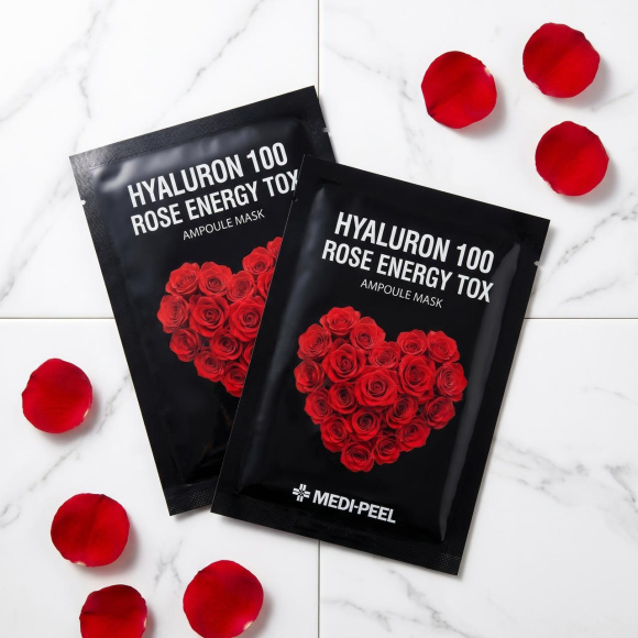 Детокс‑маска с экстрактом розы MEDIPEEL⁺ Hyaluron Rose Energy Tox Ampoule Mask (30мл) | Ecoplace