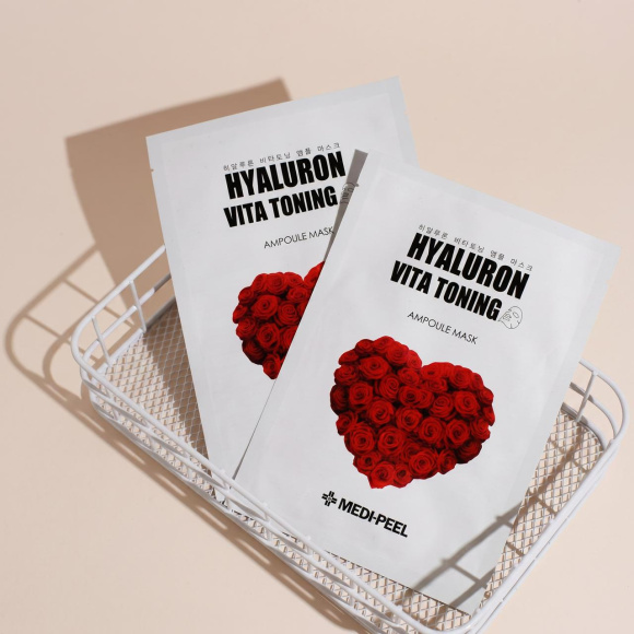 Тонизирующая ампульная маска MEDIPEEL⁺ Hyaluron Vita Toning Ampoule Mask (30мл) | Ecoplace