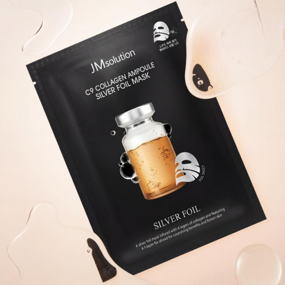 Маска для&nbsp;лица с&nbsp;коллагеном JMSOLUTION Mask C9 Collagen Ampoule Silver Foil (35мл) | Ecoplace