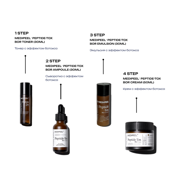 discount Набор для&nbsp;лица с&nbsp;эффектом ботокса MEDIPEEL⁺ Peptide‑Tox Bor&nbsp;Multi Care Kit&nbsp;(30мл+30мл+30мл+50мл) | Ecoplace