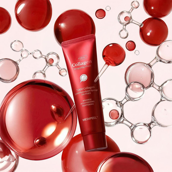 Маска‑пленка с&nbsp;PDRN и&nbsp;спикулой MEDIPEEL⁺ Collagen Glow Wrapping Mask (100мл) | Ecoplace