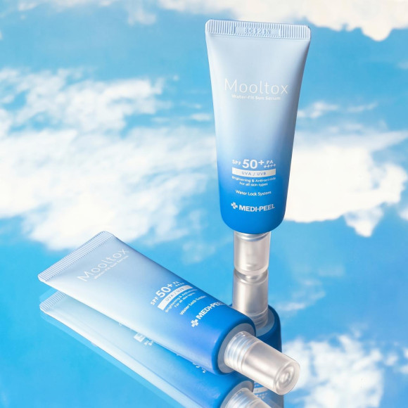 Солнцезащитная сыворотка MEDIPEEL⁺ Aqua Mooltox Water‑Fit Sun&nbsp;Serum SPF&nbsp;50+PA++++ (50мл) | Ecoplace