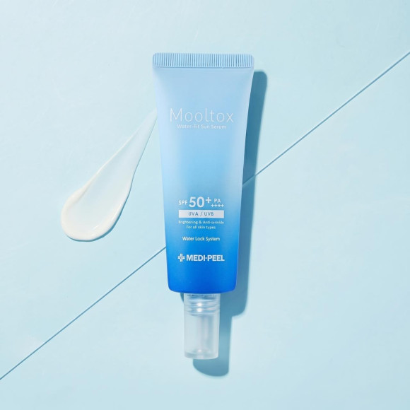 Солнцезащитная сыворотка MEDIPEEL⁺ Aqua Mooltox Water‑Fit Sun&nbsp;Serum SPF&nbsp;50+PA++++ (50мл) | Ecoplace