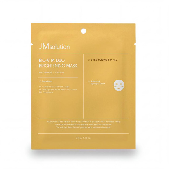 Гидрогелевая маска с&nbsp;витаминным комплексом JMSOLUTION Mask Bio‑Vita Duo&nbsp;Brightening (34гр) | Ecoplace
