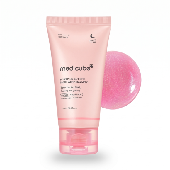Маска‑плёнка с&nbsp;ПДРН и&nbsp;кофеином MEDICUBE PDRN Pink Caffeine Night Wrapping Mask (75мл) | Ecoplace