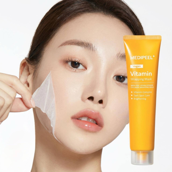 Витаминная маска‑пленка для&nbsp;ровного тона MEDIPEEL⁺ Vegan Vitamin Collagen Wrapping Mask (70мл) | Ecoplace