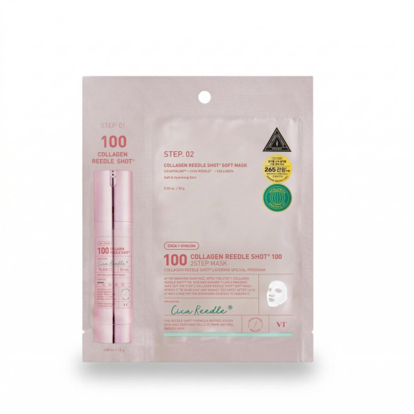 Маска с&nbsp;микроиглами и&nbsp;коллагеном VT&nbsp;Cosmetics Mask Shot 100 2 Step Collagen Reedle (27г+1,5г) | Ecoplace