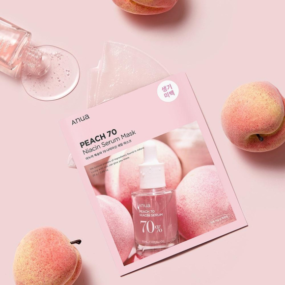 Маска с&nbsp;экстрактом персика и&nbsp;ниацинамидом ANUA Peach 70 Niacin Serum Mask (25мл) | Ecoplace