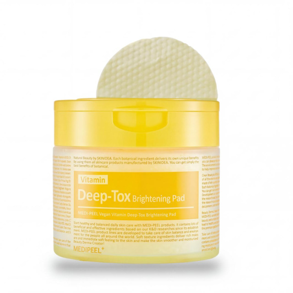Выравнивающие тон&nbsp;пэды с&nbsp;витаминным комплексом MEDIPEEL⁺ Vitamin Deep‑Tox Brightening Pad&nbsp;(70шт) | Ecoplace