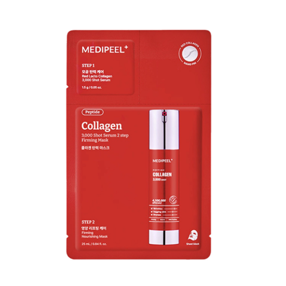 MEDIPEEL⁺ Peptide Collagen 3000 Shot Serum 2 Step Mask (25ml) | Ecoplace