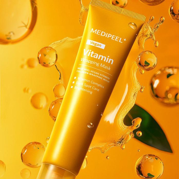 Витаминная маска‑пленка для&nbsp;ровного тона MEDIPEEL⁺ Vegan Vitamin Collagen Wrapping Mask (70мл) | Ecoplace