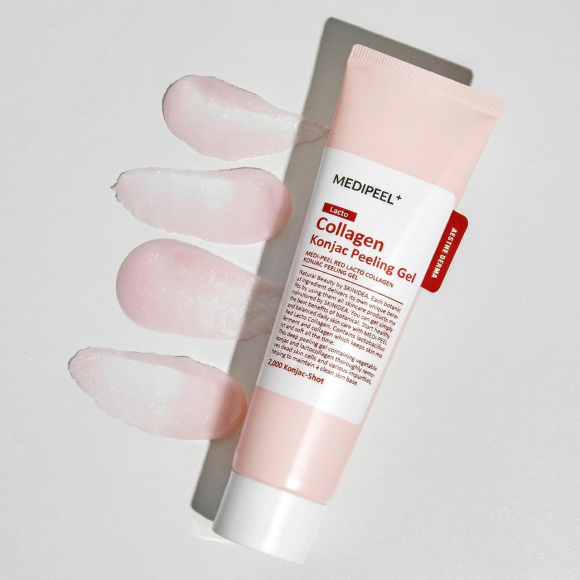 Пилинг‑скатка с&nbsp;лактобактериями и&nbsp;коллагеном MEDIPEEL⁺ Red&nbsp;Lacto Collagen Konjac Peeling Gel&nbsp;(95мл) | Ecoplace