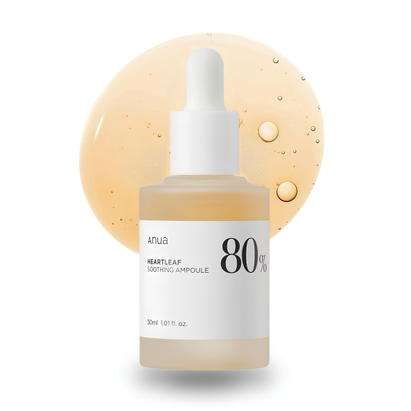 Сыворотка для&nbsp;лица с&nbsp;экстрактом хауттюйнии ANUA Heartleaf 80% Soothing Ampoule (30мл) | Ecoplace
