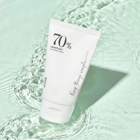 Крем для&nbsp;лица с&nbsp;экстрактом хауттюйнии ANUA Heartleaf 70% Soothing Cream (100мл) | Ecoplace