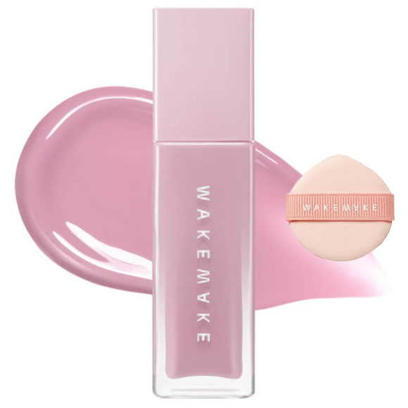 WAKEMAKE Sheer Glow Liquid Blusher + Finger Puff Set (7g) | Ecoplace