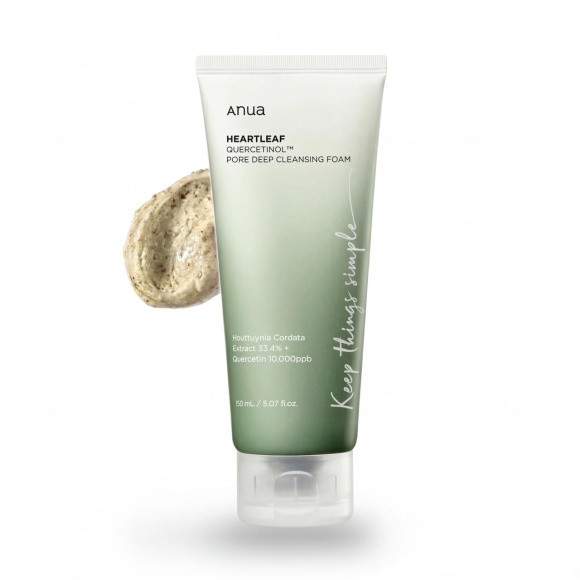 Пенка‑скраб с&nbsp;кварцетинолом ANUA Heartleaf Quercetinol Pore Deep Cleansing Foam (150мл) | Ecoplace