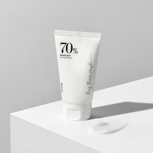 Крем для&nbsp;лица с&nbsp;экстрактом хауттюйнии ANUA Heartleaf 70% Soothing Cream (100мл) | Ecoplace