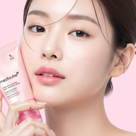 Маска‑плёнка с&nbsp;ПДРН и&nbsp;кофеином MEDICUBE PDRN Pink Caffeine Night Wrapping Mask (75мл) | Ecoplace