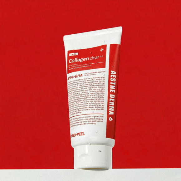 Пенка для&nbsp;умывания MEDIPEEL⁺ Red&nbsp;Lacto Collagen Clear 2.0 (300мл) | Ecoplace
