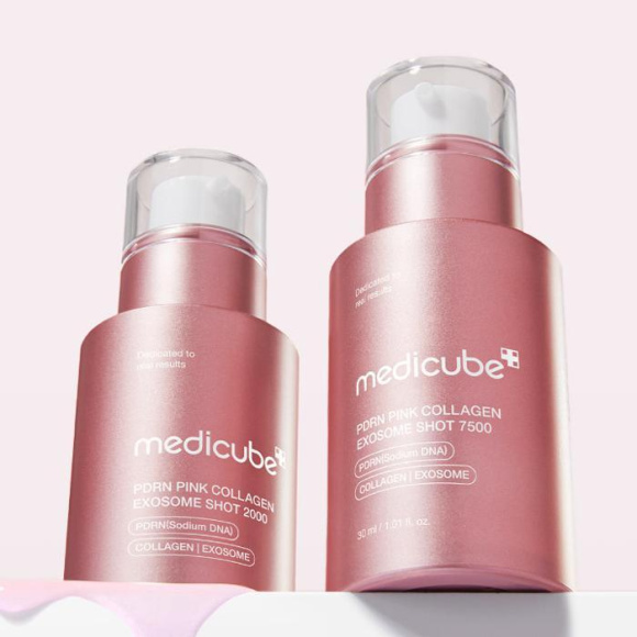 Сыворотка с микроиглами и ПДРН MEDICUBE PDRN Pink Collagen Exosome Shot Serum 2000 (30мл) | Ecoplace
