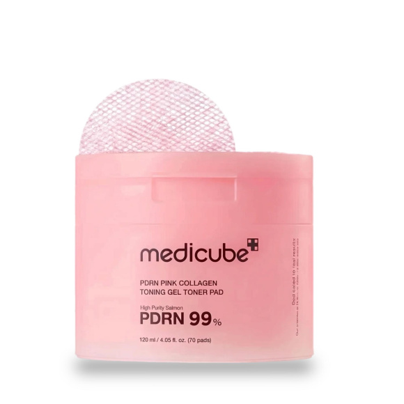 Пэды с ПДРН и коллагеном MEDICUBE PDRN Pink Collagen Toning Gel Toner Pad (70шт) | Ecoplace