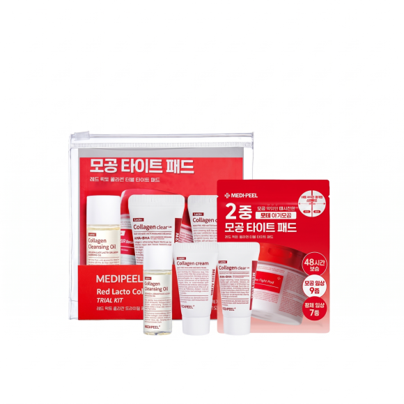 discount Набор миниатюр с&nbsp;пробиотиками MEDIPEEL⁺ Red&nbsp;Lacto Collagen Trial Kit&nbsp;(20мл+15мл+20мл*5+15г) | Ecoplace