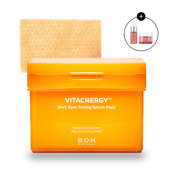 Осветляющие ПЭДы с&nbsp;витаминным комплексом BIOHEAL BOH&nbsp;Vitacnergy Dark Spot Toning Serum Pads (70шт) | Ecoplace