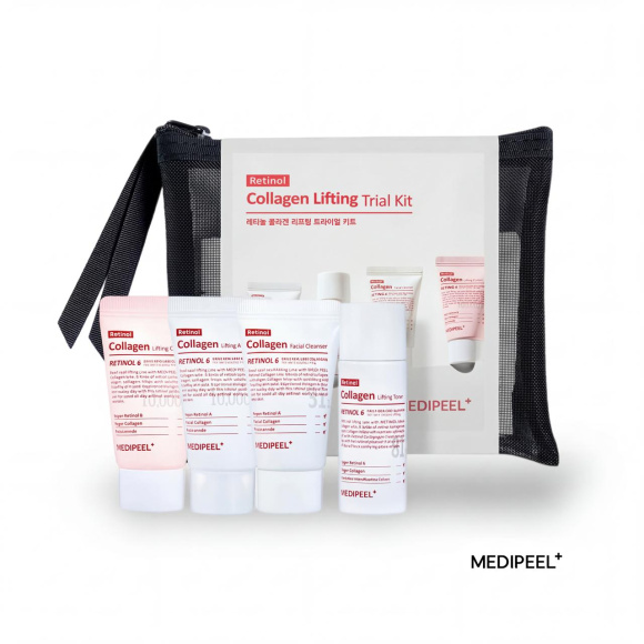 Набор миниатюр с&nbsp;ретинолом MEDIPEEL⁺ Retinol Collagen Lifting Trial Kit&nbsp;(20мл+15мл+20мл+15г) | Ecoplace