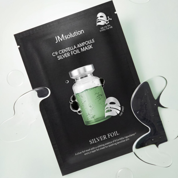 Маска для&nbsp;лица  с&nbsp;центеллой азиатской JMSOLUTION Mask C9 Centella Ampoule Silver Foil (35мл) | Ecoplace