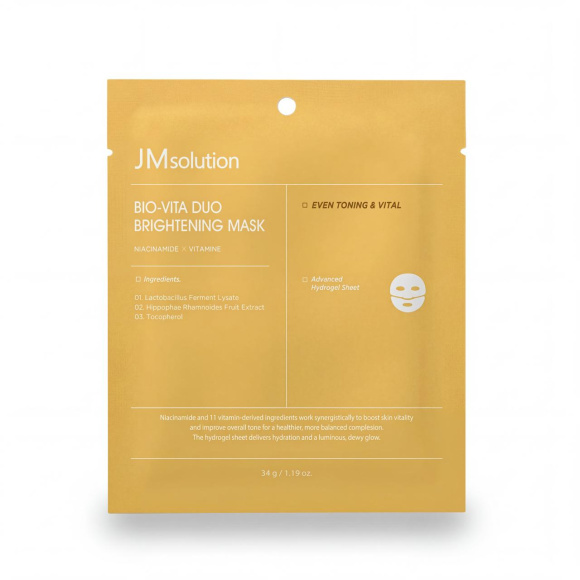 Гидрогелевая маска с&nbsp;витаминным комплексом JMSOLUTION Mask Bio‑Vita Duo&nbsp;Brightening (34гр) | Ecoplace